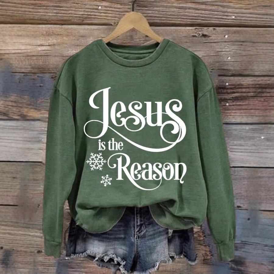 Casual Crew Neck Christmas Sweatshirt