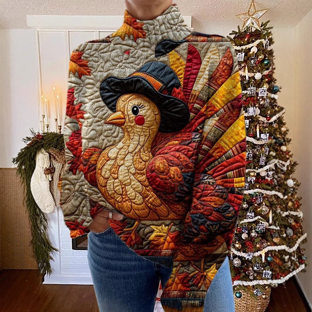 Casual Turtleneck Turkey Sweatshirt