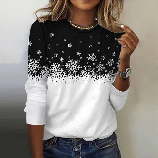 Casual Floral Crew Neck Long Sleeve T-shirt