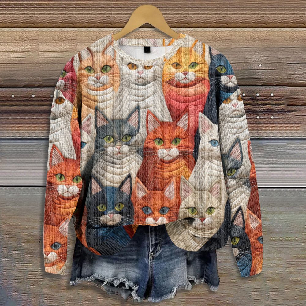 Casual Crew Neck Animal Sweatshirt