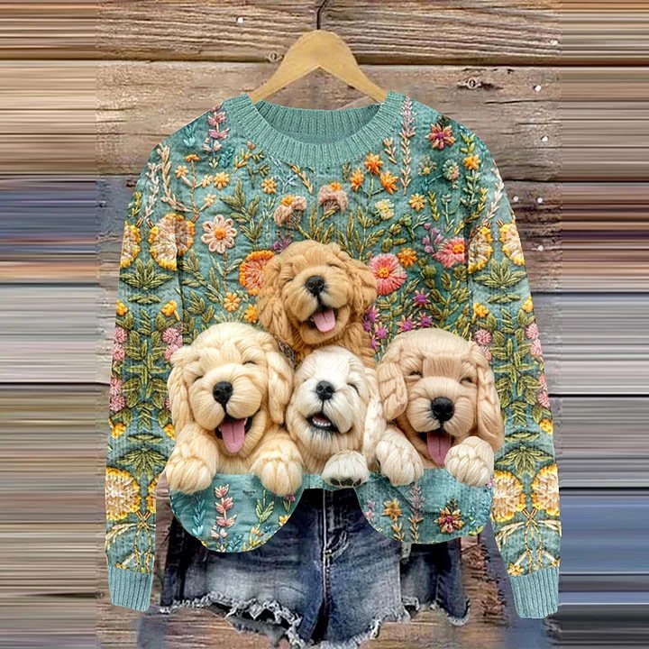 Casual Crew Neck Animal Sweatshirt