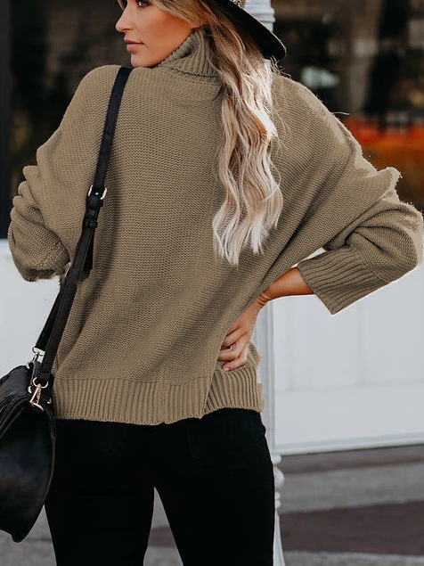 Women Yarn/Wool Yarn Plain Long Sleeve Comfy Casual Sweater