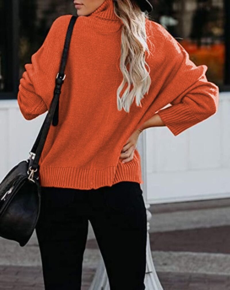 Women Yarn/Wool Yarn Plain Long Sleeve Comfy Casual Sweater