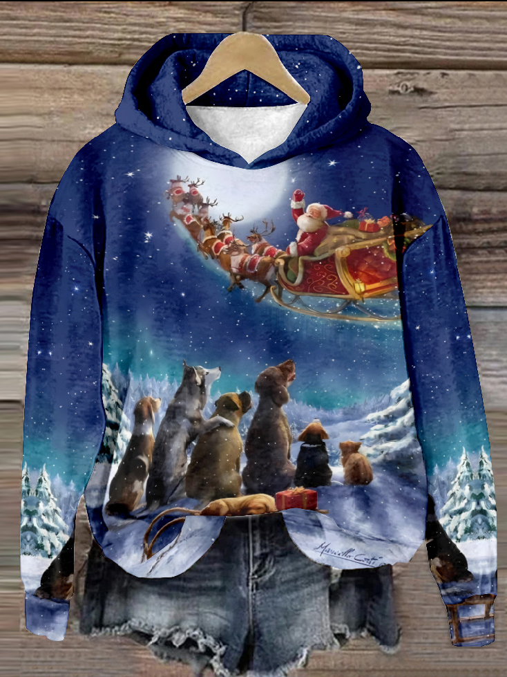 Casual Hoodie Christmas Sweatshirt Zipper