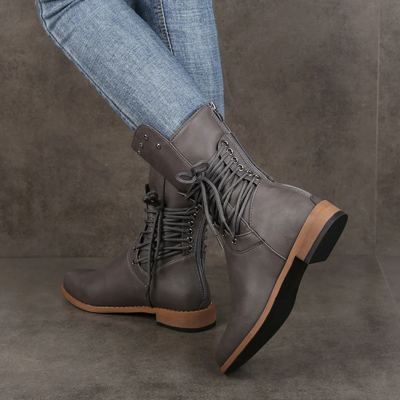 Casual Plain Zipper Block Heel Riding Boots