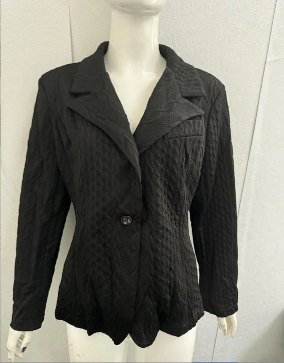 Women's Plain Buckle Regular Loose Blazer