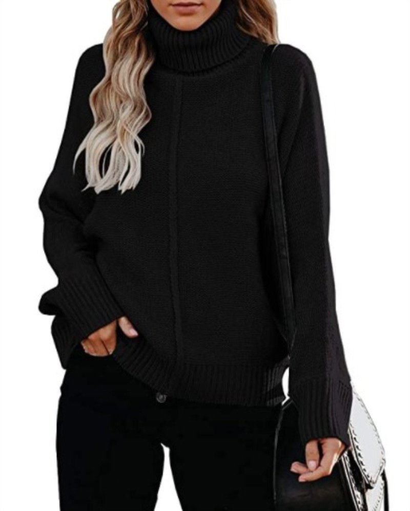 Women Yarn/Wool Yarn Plain Long Sleeve Comfy Casual Sweater