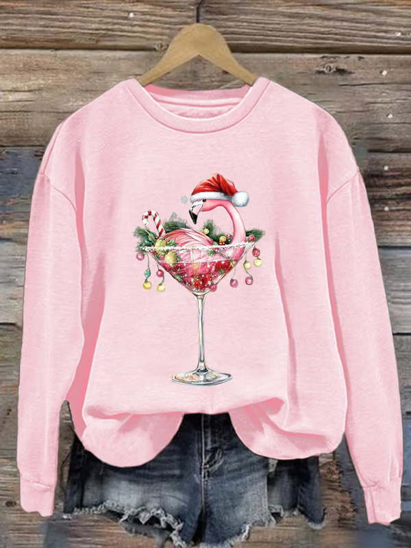 Casual Crew Neck Christmas Sweatshirt