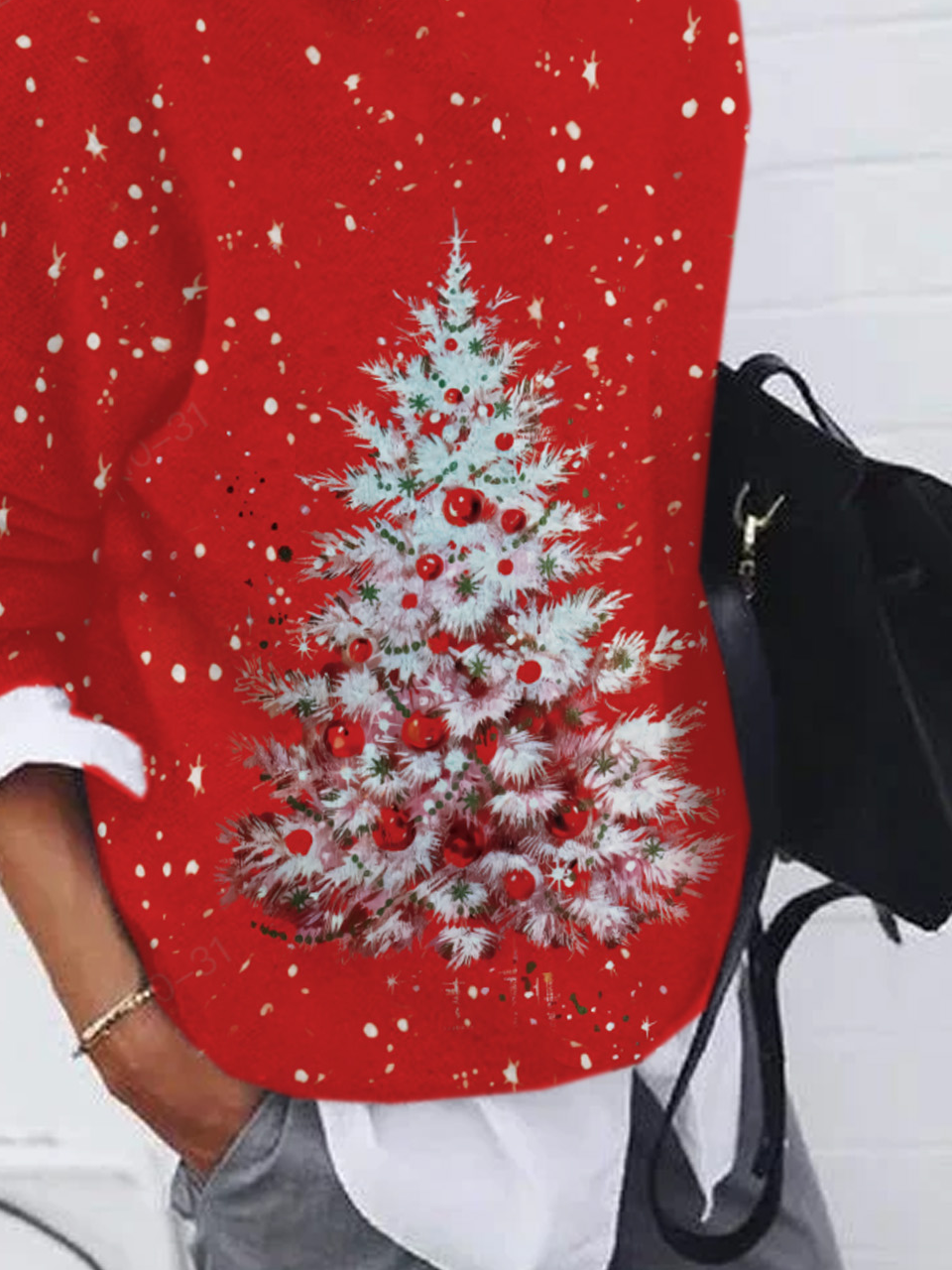 Casual Crew Neck Christmas Sweatshirt Zipper