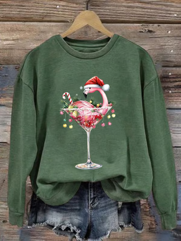 Casual Crew Neck Christmas Sweatshirt