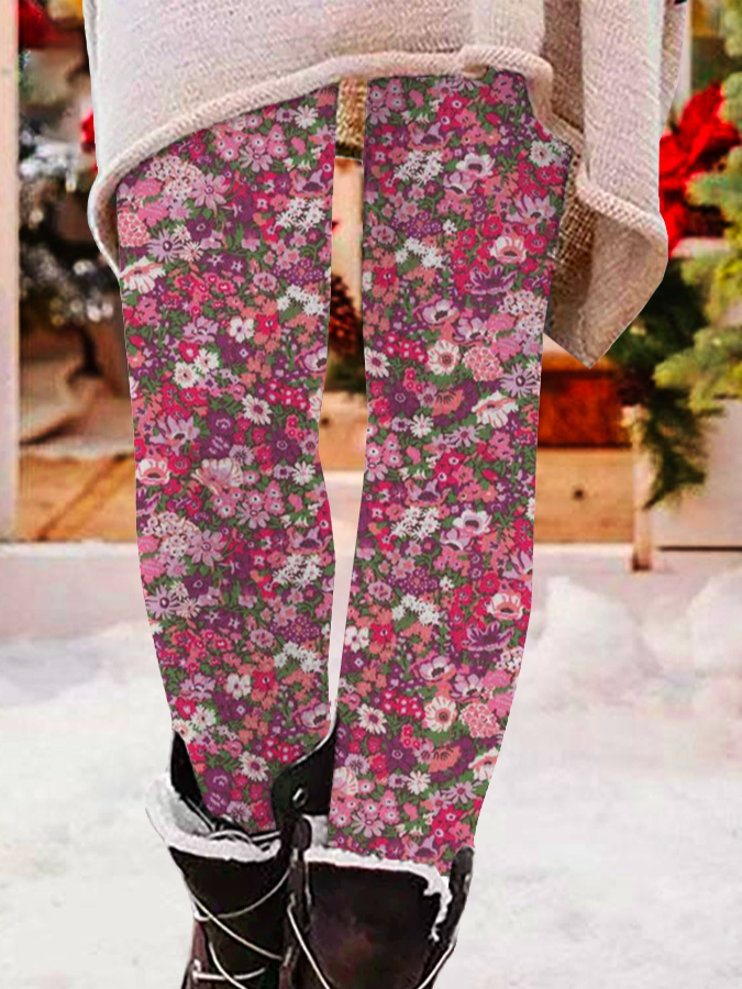 Casual Floral Long Leggings