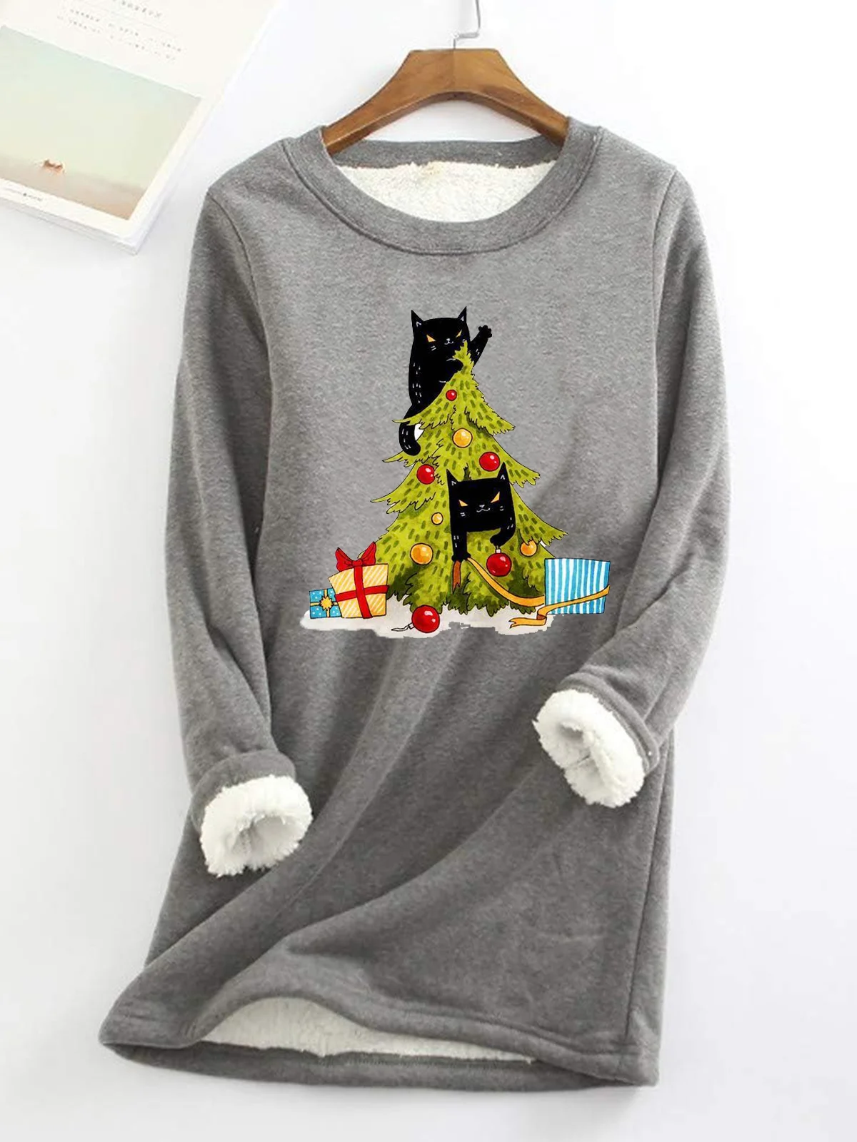 Casual Crew Neck Christmas Sweatshirt