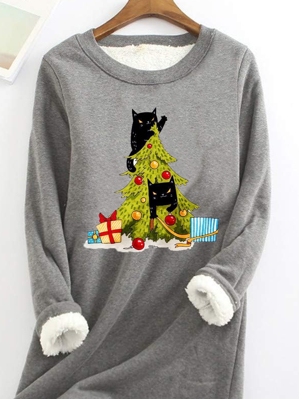 Casual Crew Neck Christmas Sweatshirt