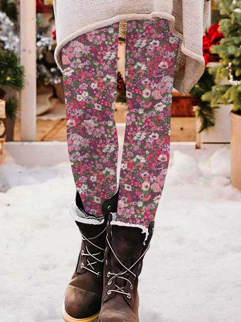 Casual Floral Long Leggings