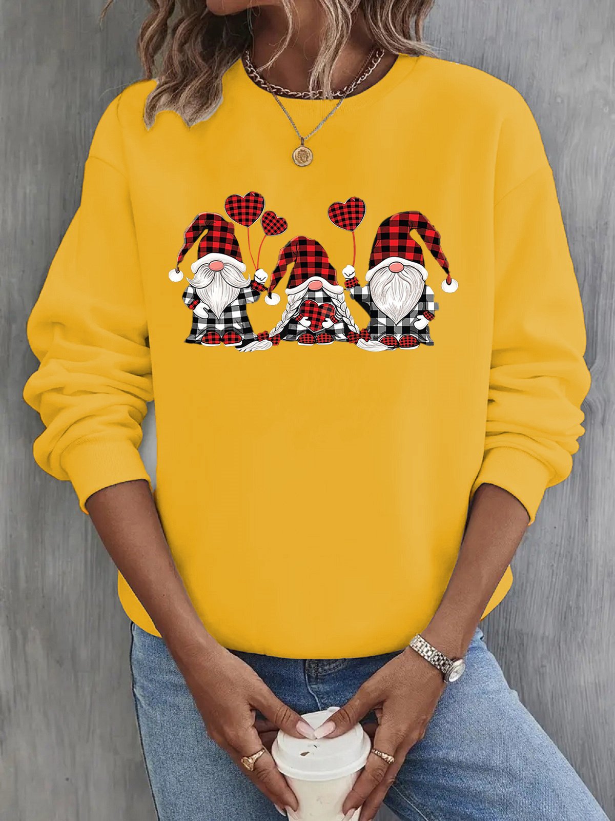 Casual Crew Neck Christmas Sweatshirt