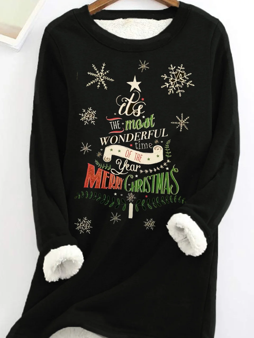 Casual Crew Neck Christmas Sweatshirt