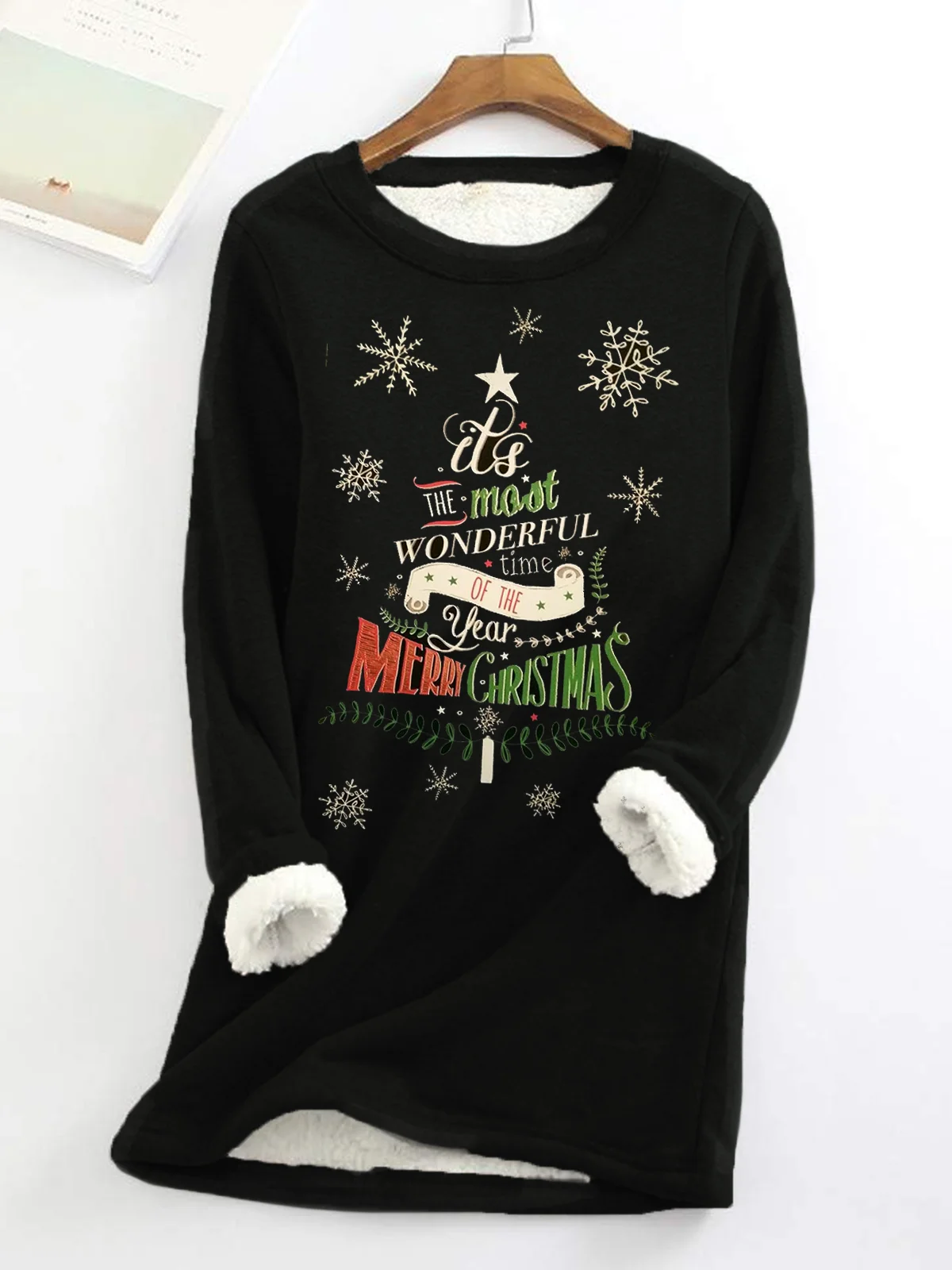 Casual Crew Neck Christmas Sweatshirt