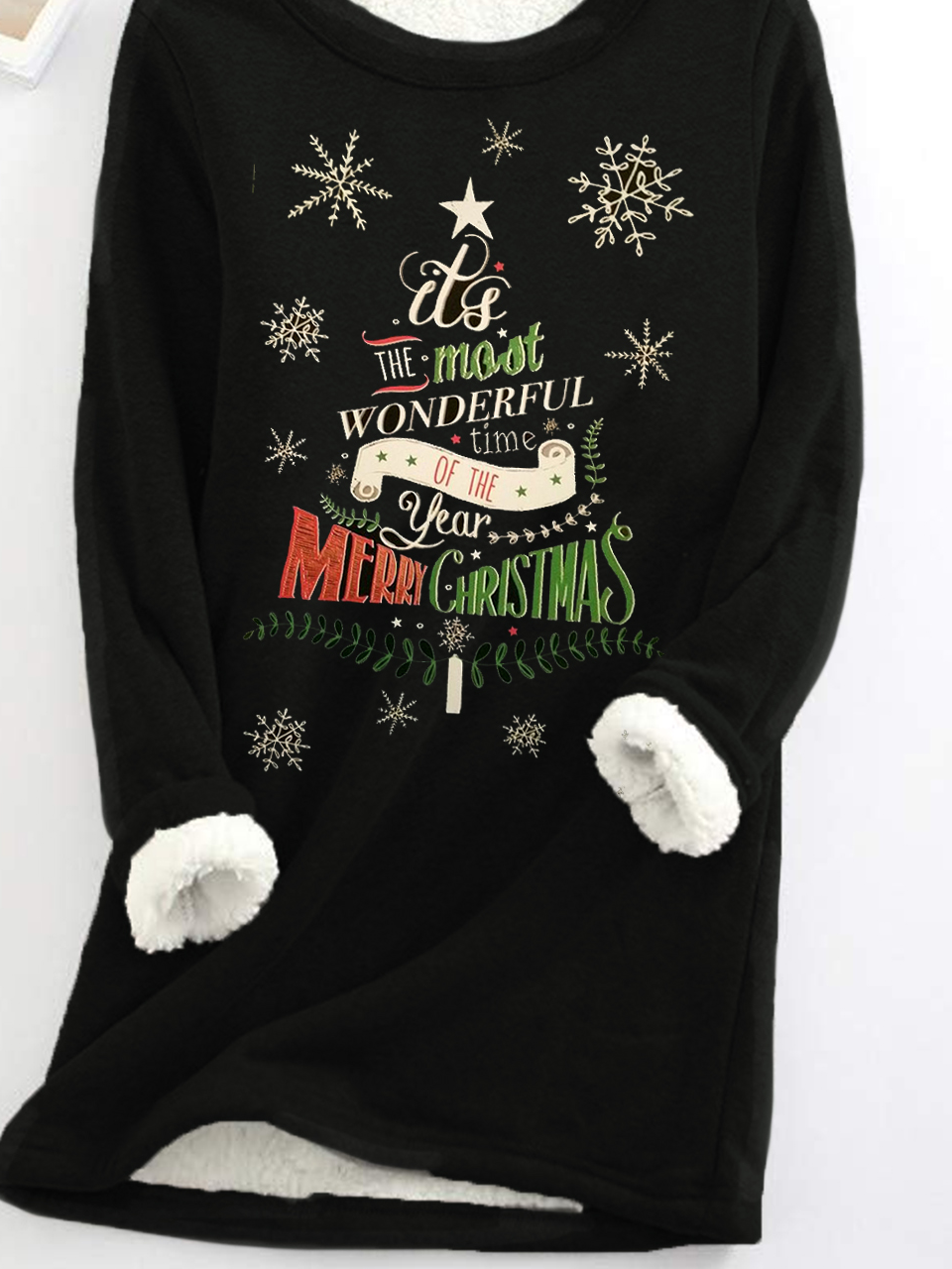 Casual Crew Neck Christmas Sweatshirt