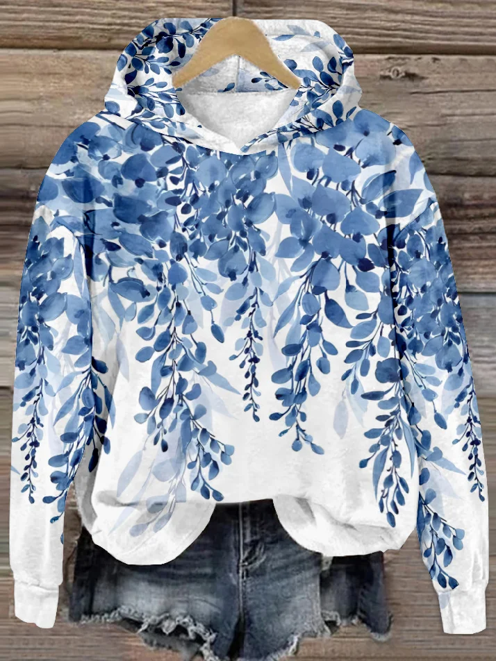 Casual Hoodie Floral Sweatshirt