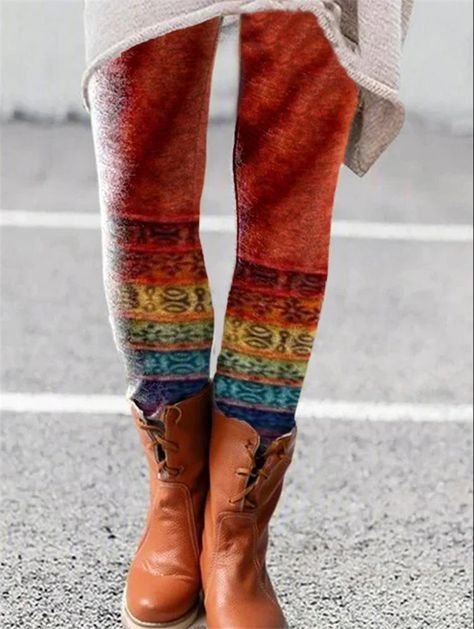 Casual Geometric Long Leggings