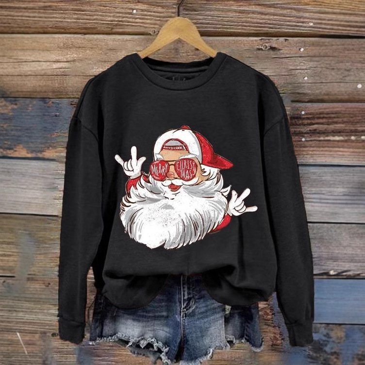 Casual Crew Neck Funny Art Print Sweatshirt Zipper