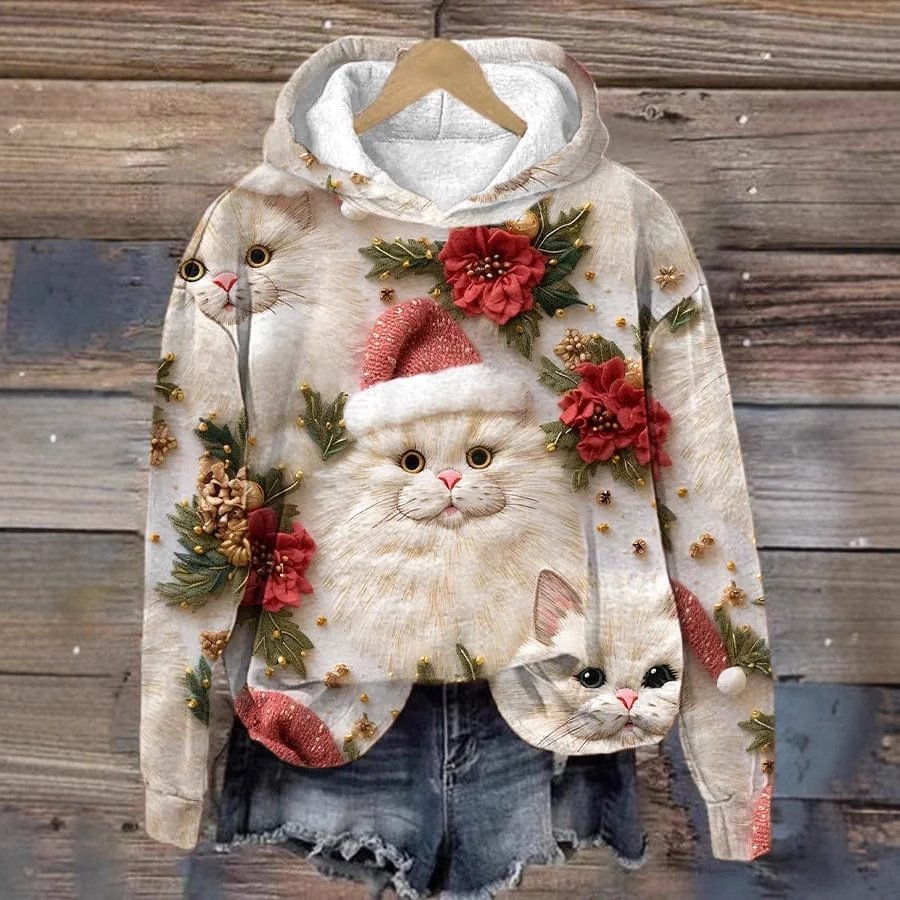 Casual Hoodie Cute Animal Art Print Sweatshirt