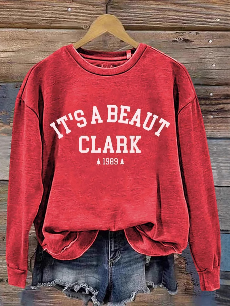 Casual Crew Neck Christmas Sweatshirt