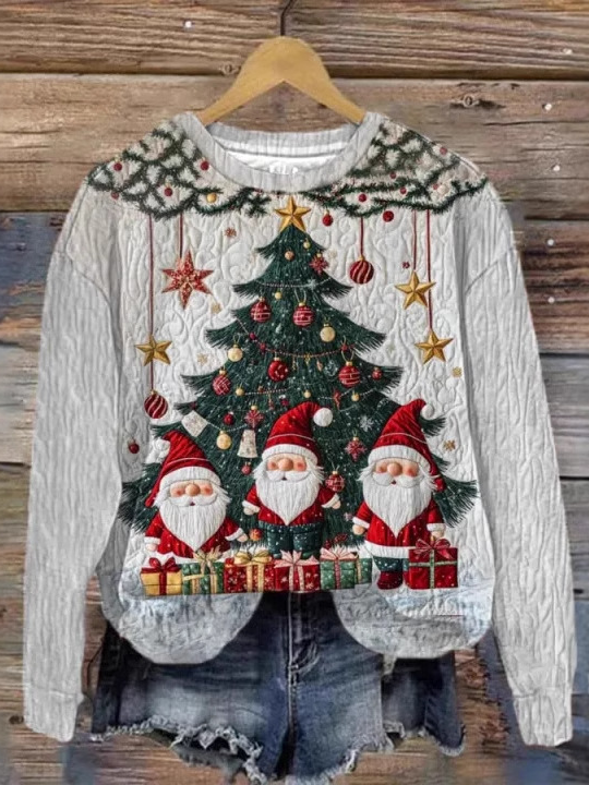 Casual Crew Neck Christmas Sweatshirt