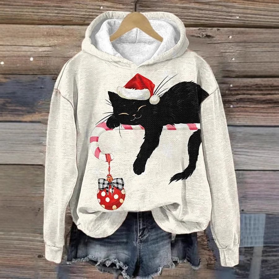 Casual Christmas Santa Hoodie Ethnic Sweatshirt