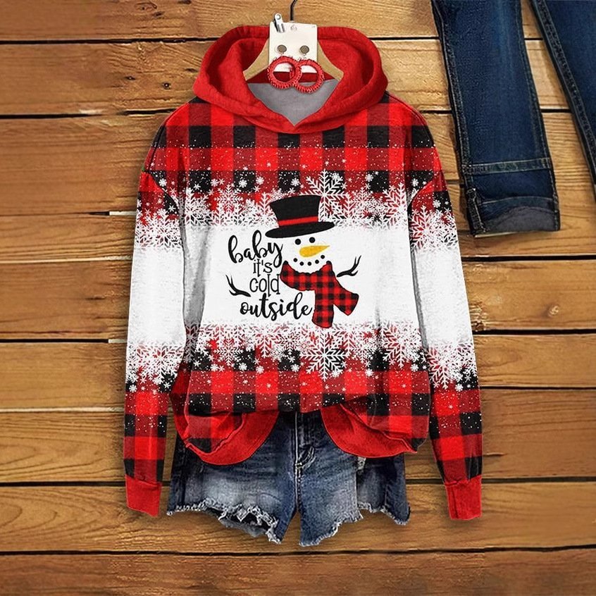 Casual Christmas Santa Hoodie Ethnic Sweatshirt