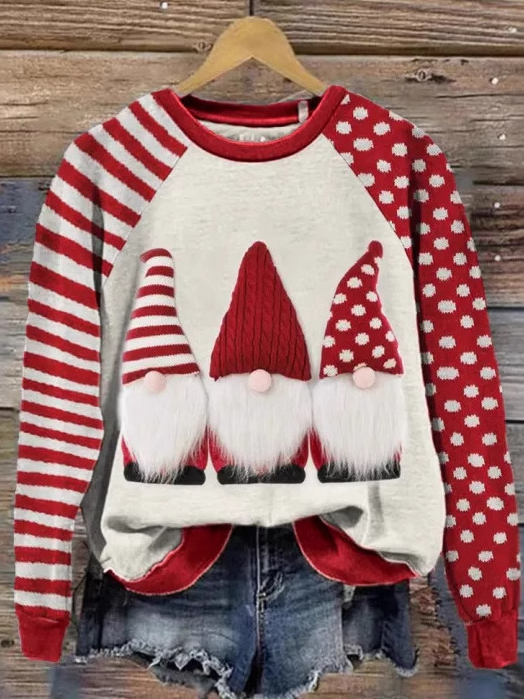 Casual Crew Neck Christmas Sweatshirt