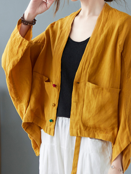 Women's Plain Regular Loose Kimono