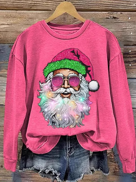 Casual Crew Neck Christmas Sweatshirt