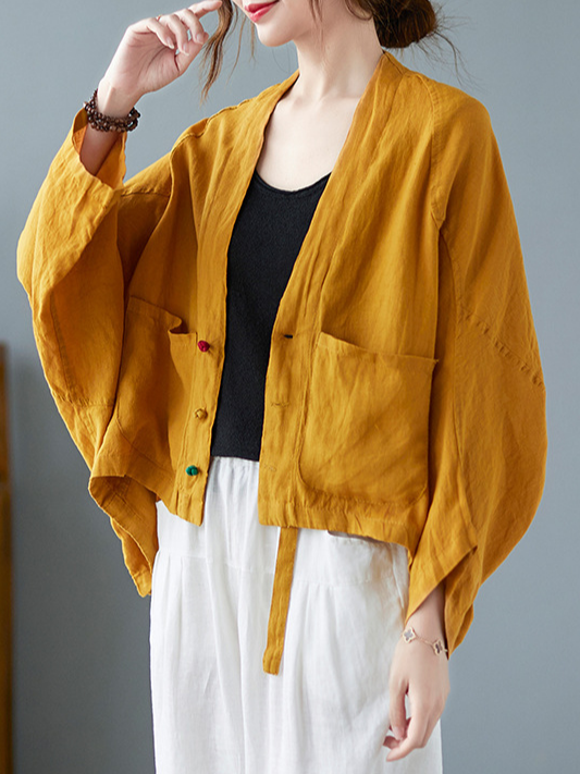 Women's Plain Regular Loose Kimono