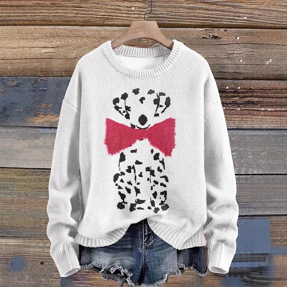 Casual Crew Neck Animal Sweatshirt