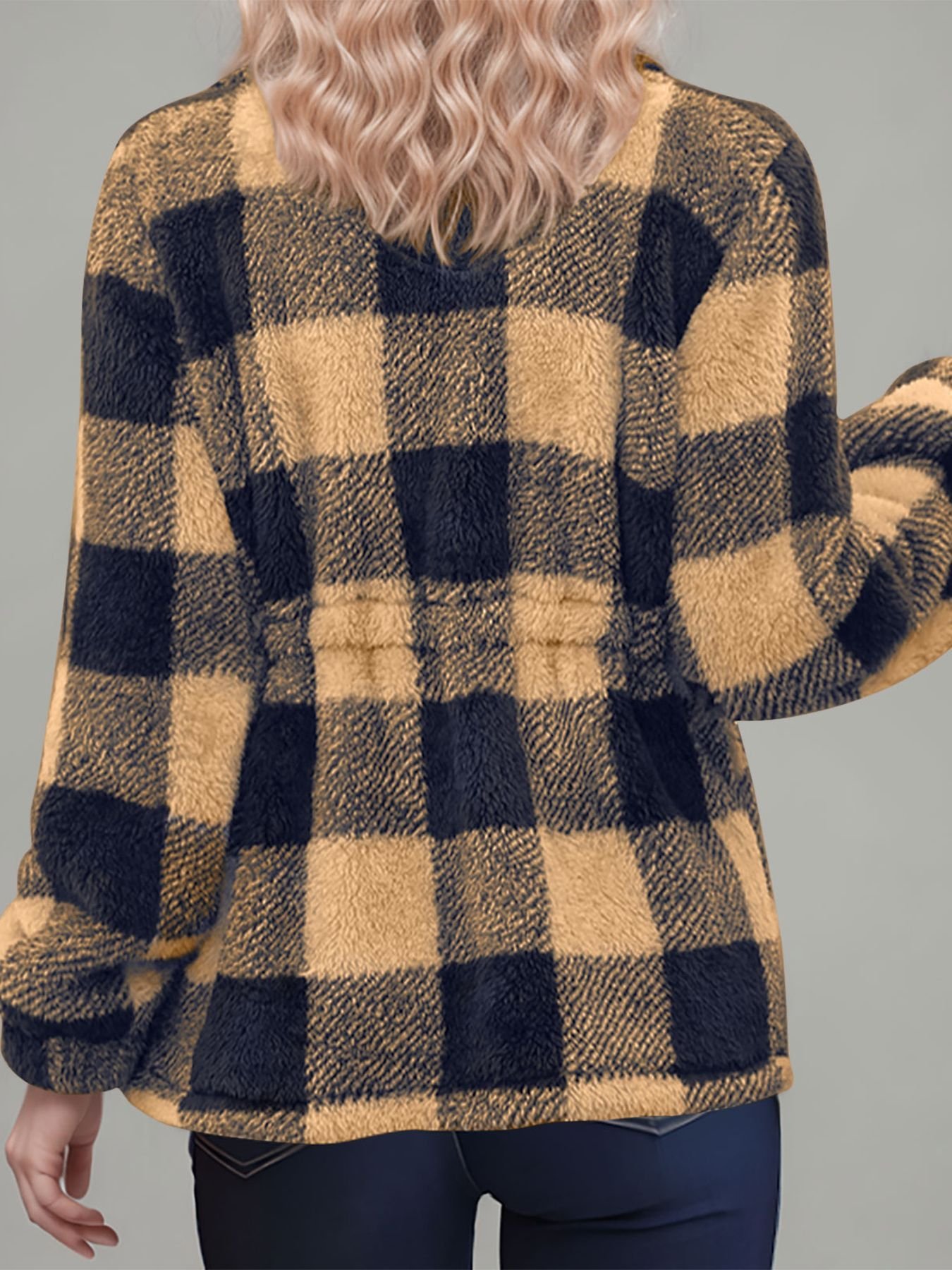 Women's Plaid Thicken Loose Jacket