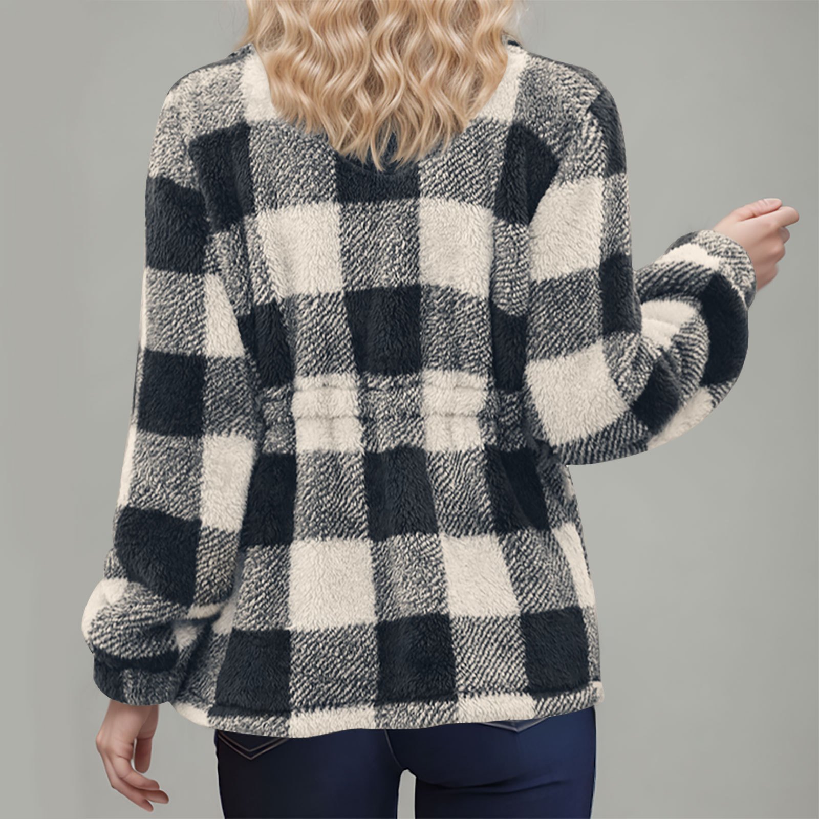 Women's Plaid Thicken Loose Jacket