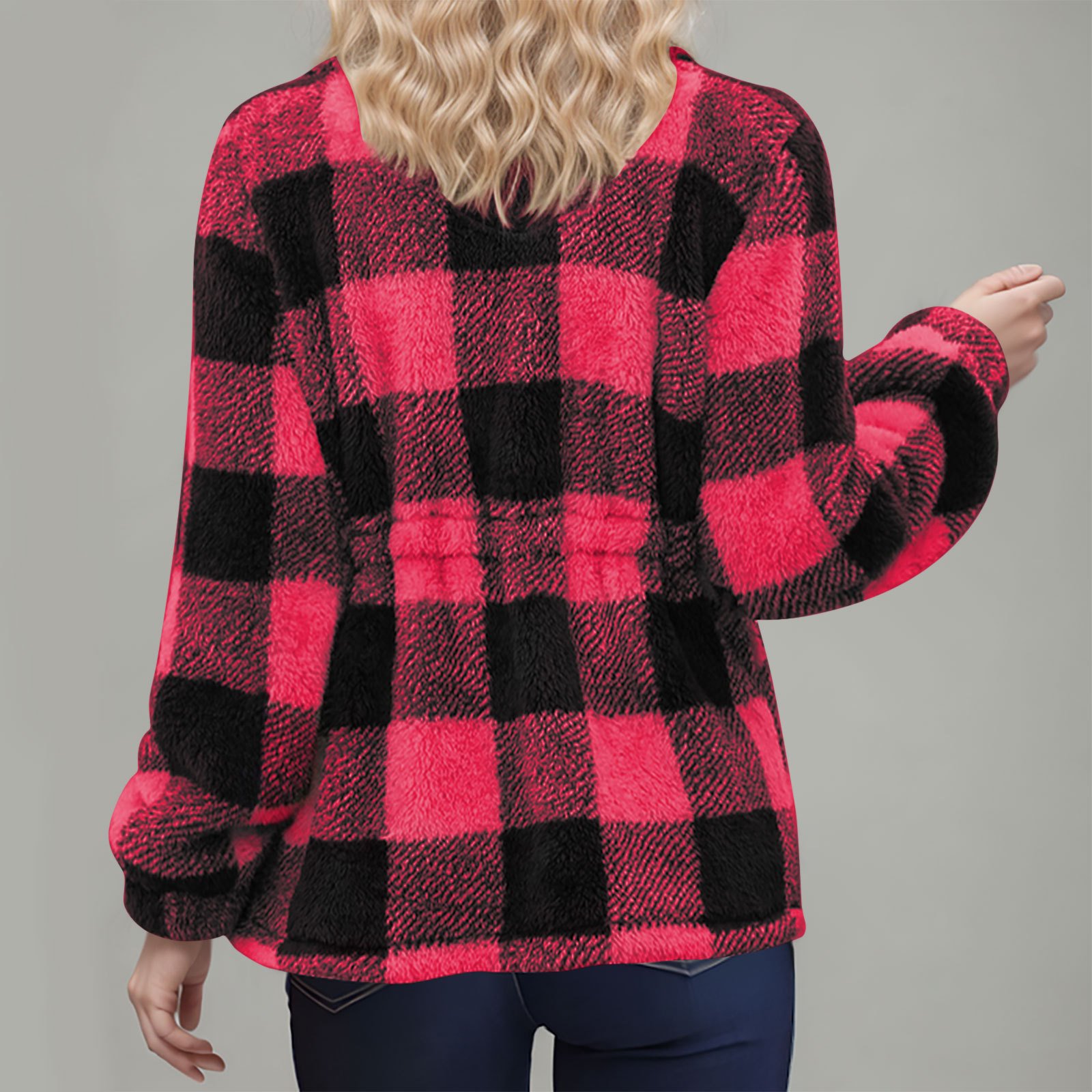 Women's Plaid Thicken Loose Jacket