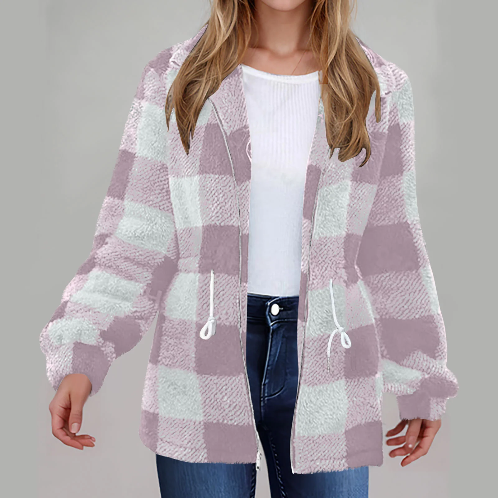 Women's Plaid Thicken Loose Jacket