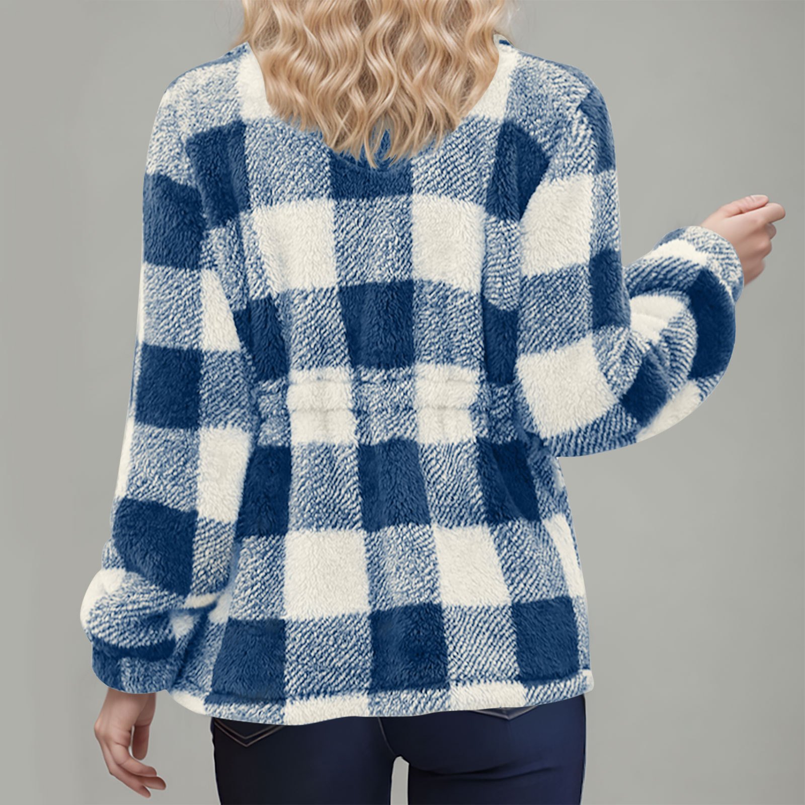 Women's Plaid Thicken Loose Jacket