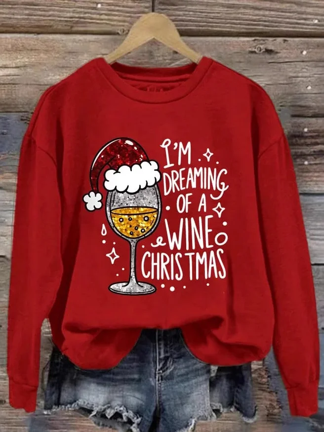 Casual Christmas Crew Neck Ethnic Sweatshirt