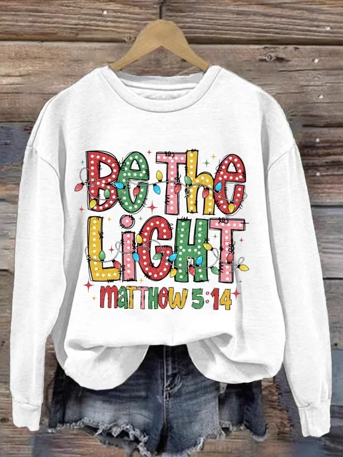 Casual Crew Neck Christmas Sweatshirt