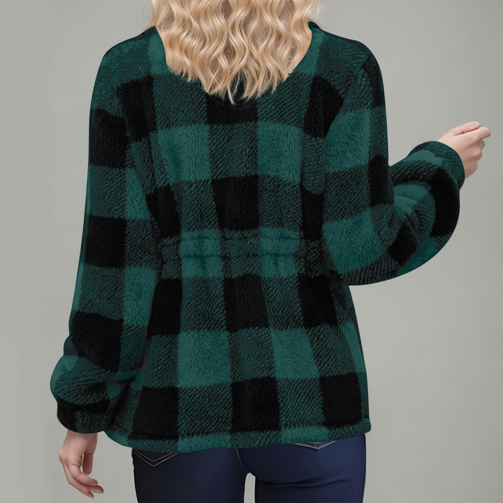 Women's Plaid Thicken Loose Jacket