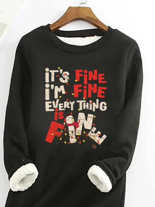 Casual Crew Neck Christmas Sweatshirt