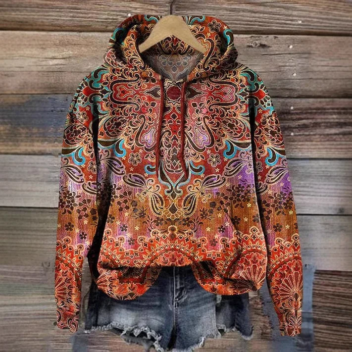 Casual Hoodie Floral Sweatshirt