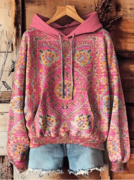 Casual Hoodie Floral Sweatshirt