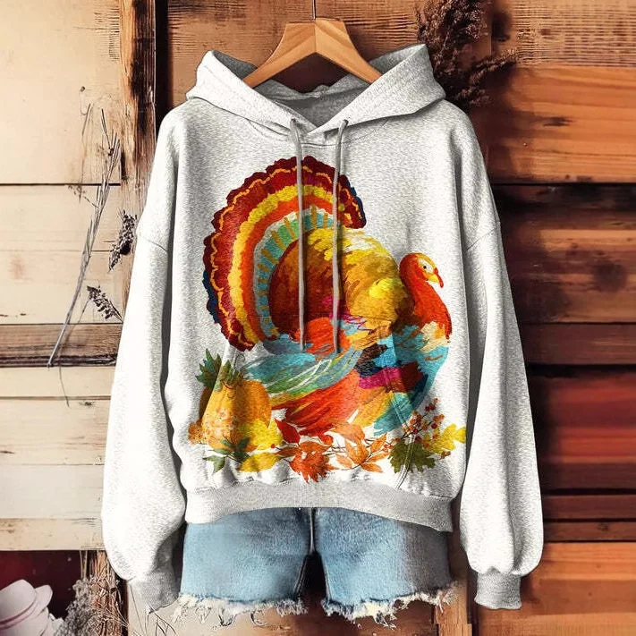 Casual Hoodie Floral Sweatshirt