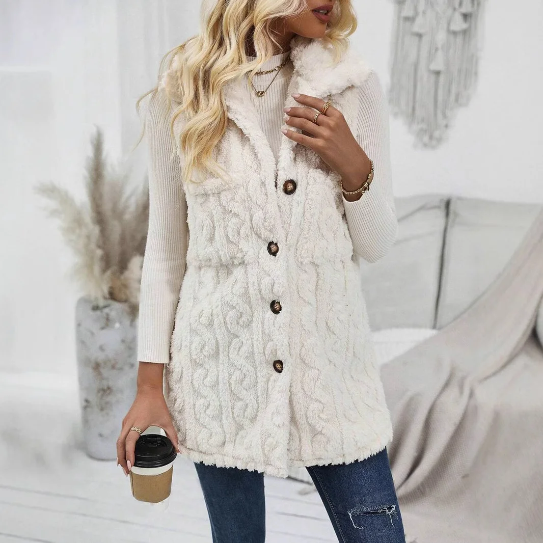 Women's Plain Fleece Loose Vest