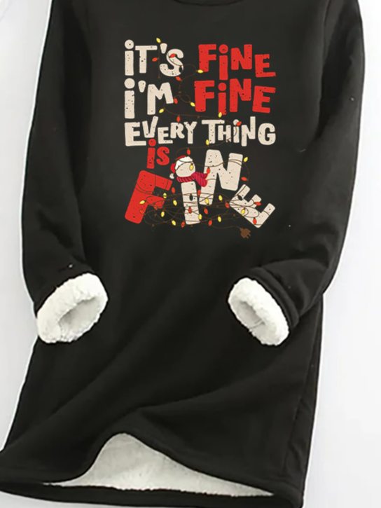 Casual Crew Neck Christmas Sweatshirt