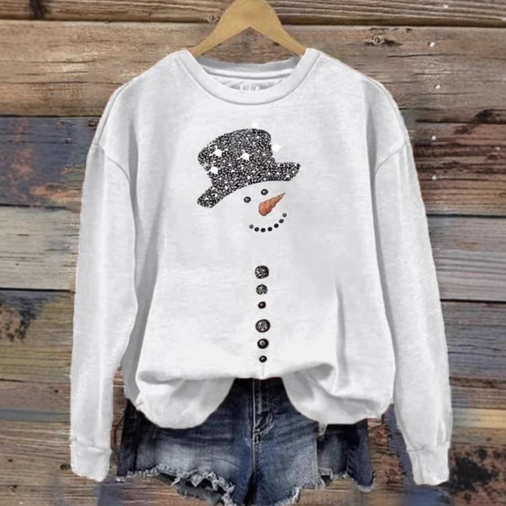 Casual Crew Neck Santa Claus Sweatshirt